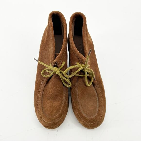Bjorndal Brown Suede Lace Up Wedge Ankle Boots Booties Academic Size 9 - Picture 2 of 8